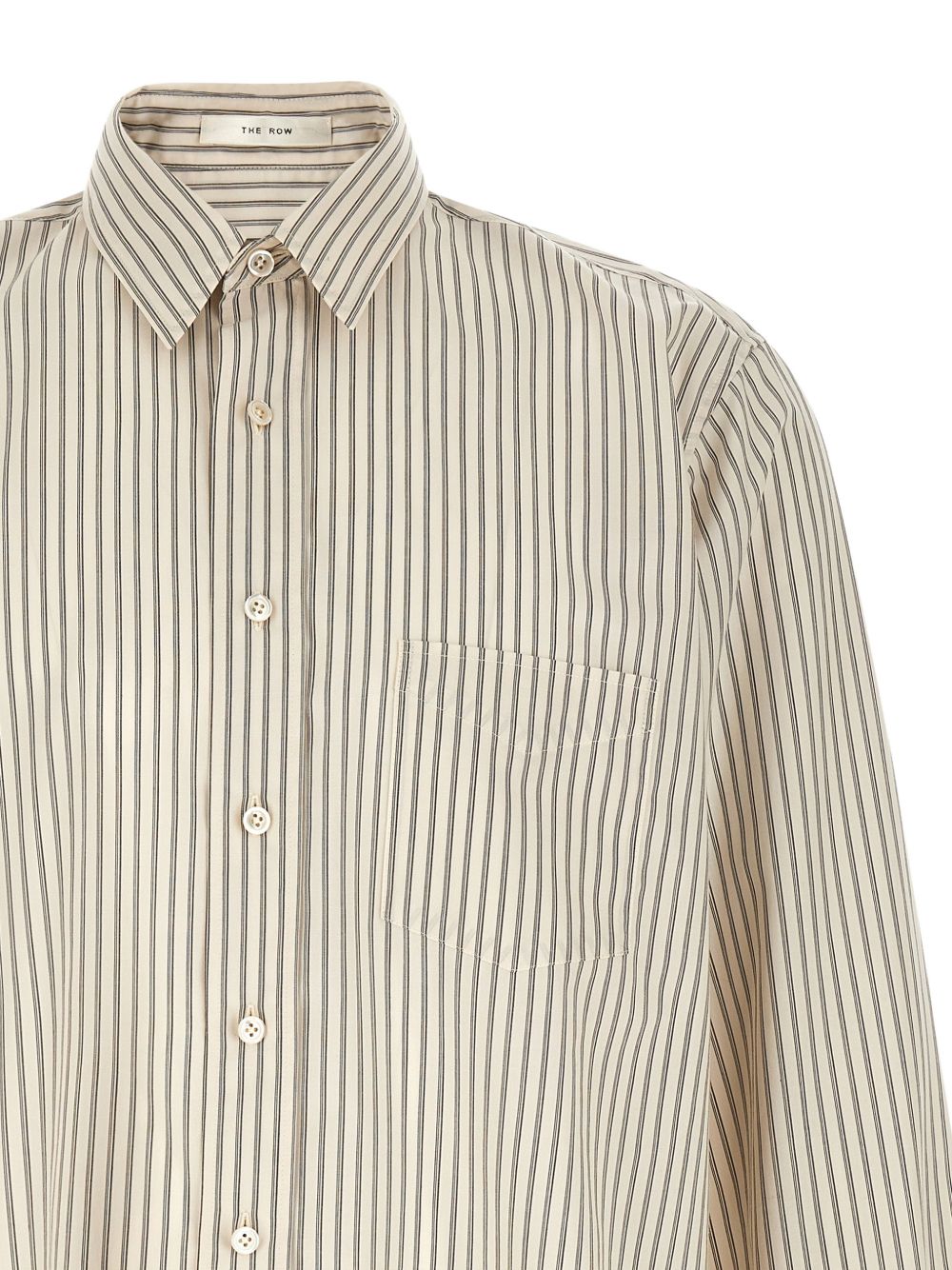 THE ROW - Chemise Kardiff en coton à rayures Beige clair et Noir - Lothaire