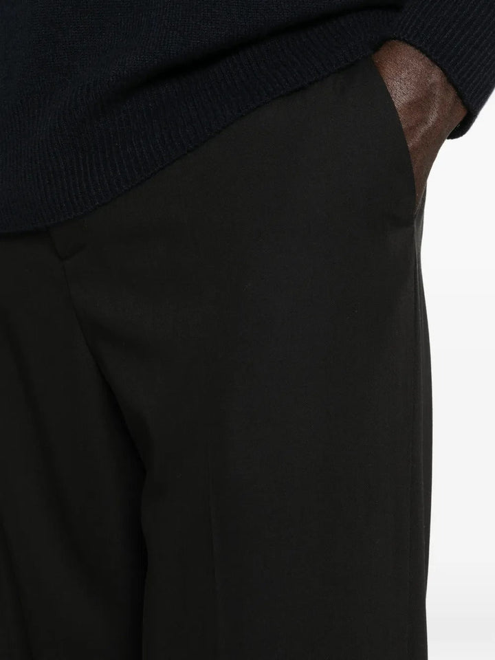THE ROW - Pantalon en laine vierge et soie noir - Lothaire