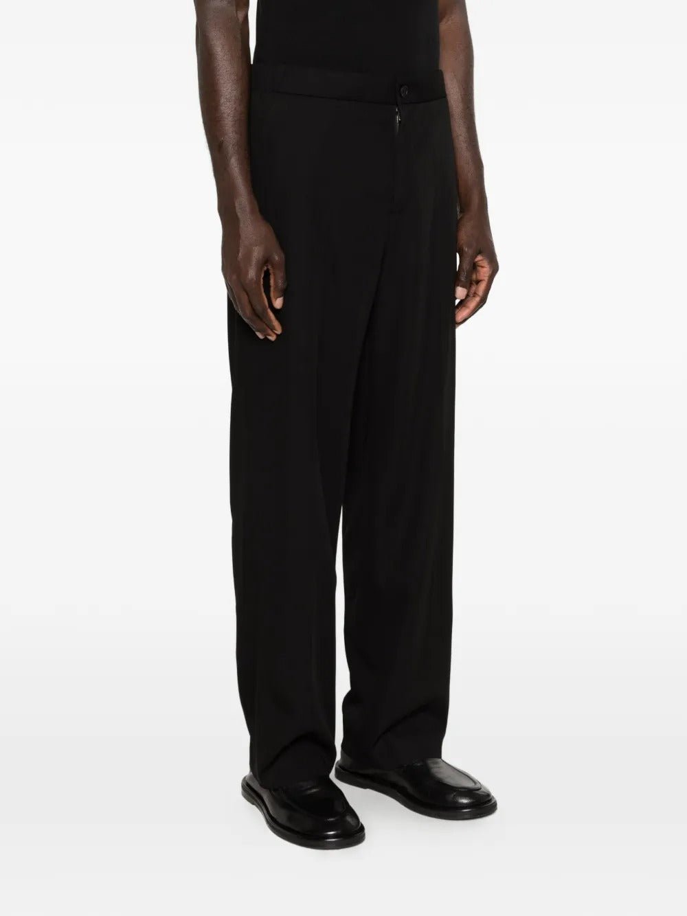 THE ROW - Pantalon en laine vierge et soie noir - Lothaire