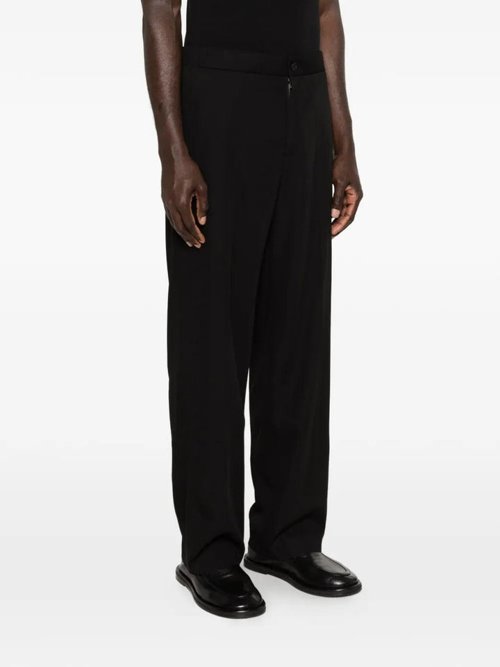 THE ROW - Pantalon en laine vierge et soie noir - Lothaire