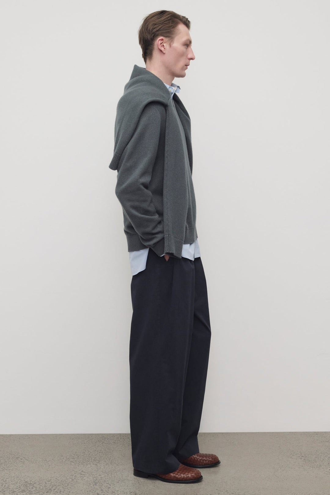 THE ROW - Pantalon Tibor en Coton et Cachemire Anthracite - Lothaire