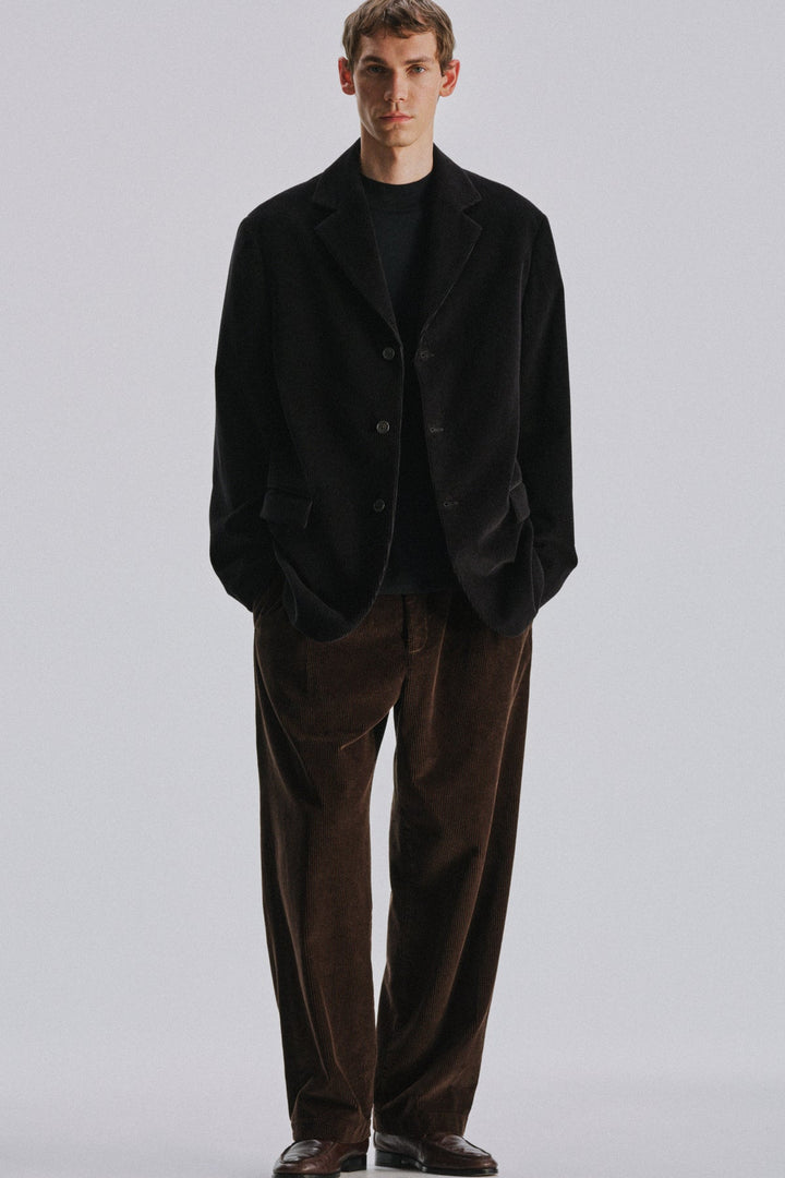 THE ROW - Pantalon Tuxo en Velours Côtelé Marron Foncé - Lothaire