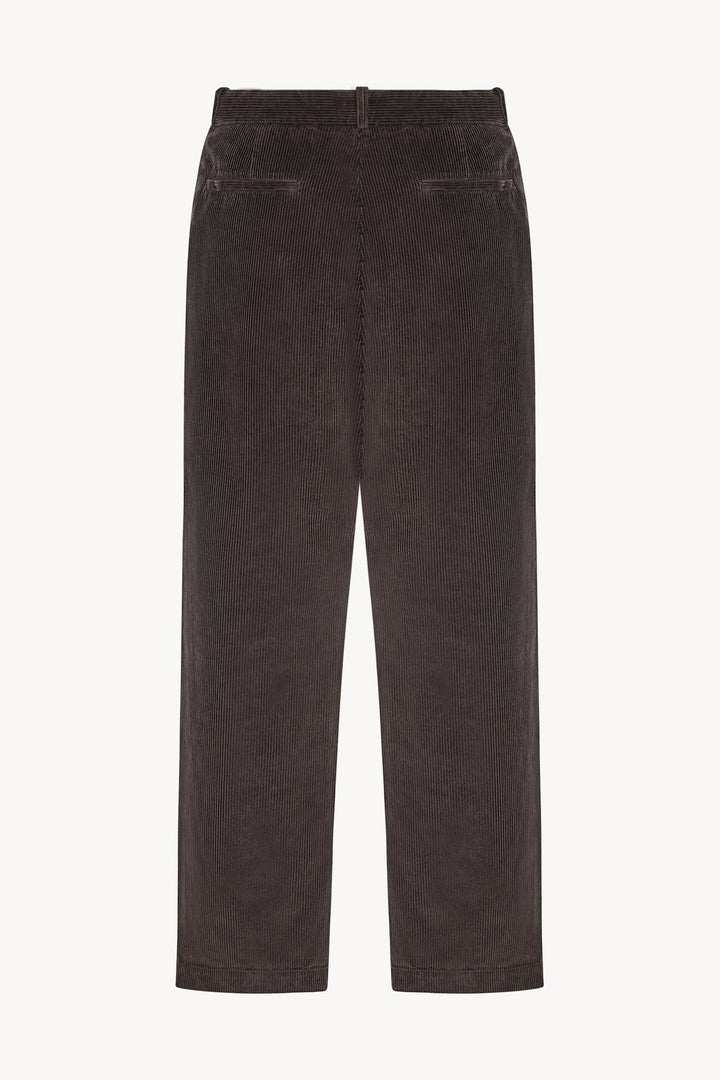 THE ROW - Pantalon Tuxo en Velours Côtelé Marron Foncé - Lothaire
