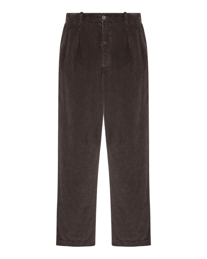 THE ROW - Pantalon Tuxo en Velours Côtelé Marron Foncé - Lothaire