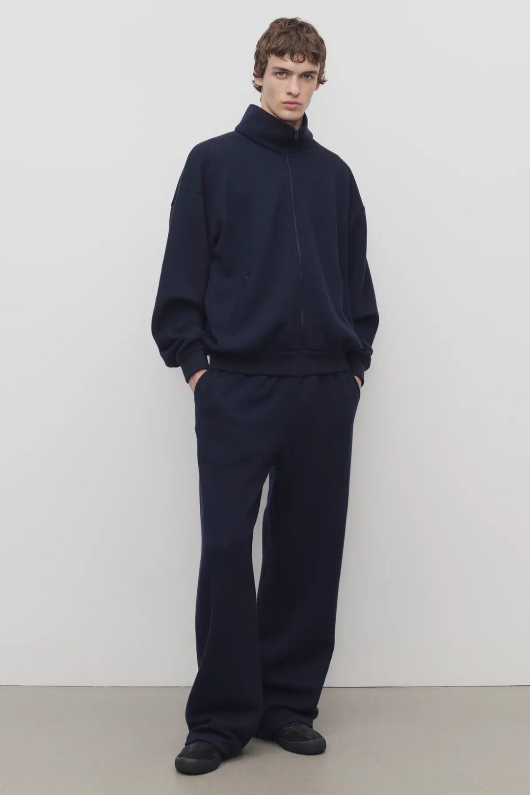 THE ROW - Pantalon Zaven en Cachemire et Coton bleu marine - Lothaire