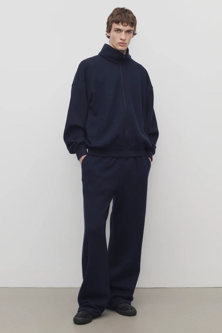 THE ROW - Pantalon Zaven en Cachemire et Coton bleu marine - Lothaire