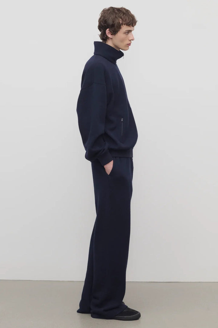THE ROW - Pantalon Zaven en Cachemire et Coton bleu marine - Lothaire