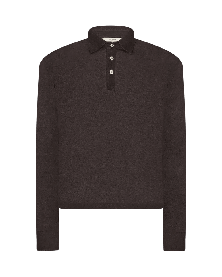 THE ROW - Polo Reyes ajusté en jersey de coton Marron foncé - Lothaire