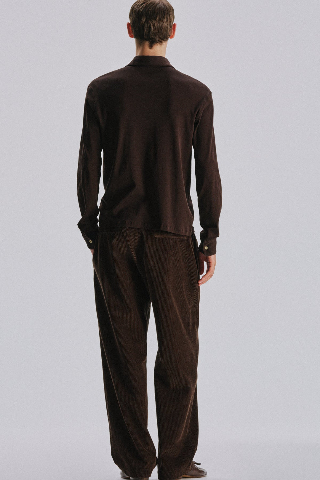 THE ROW - Polo Reyes ajusté en jersey de coton Marron foncé - Lothaire