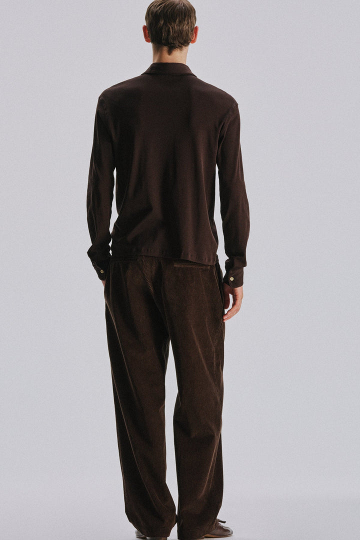 THE ROW - Polo Reyes ajusté en jersey de coton Marron foncé - Lothaire