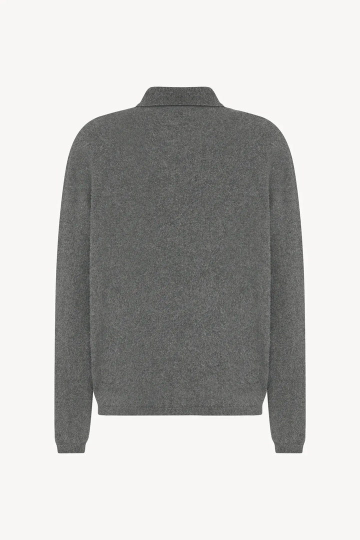 THE ROW - Pull Almot polo en Coton gris chiné - Lothaire