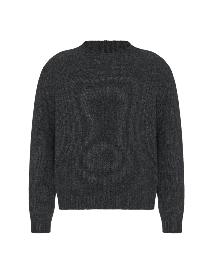 THE ROW - Pull Markhim col montant en cachemire Chiné anthracite - Lothaire