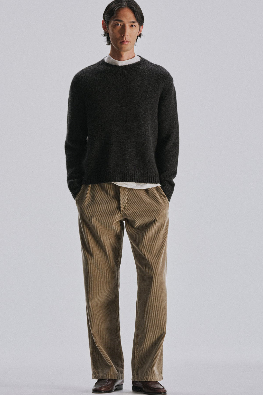 THE ROW - Pull Markhim col montant en cachemire Chiné anthracite - Lothaire