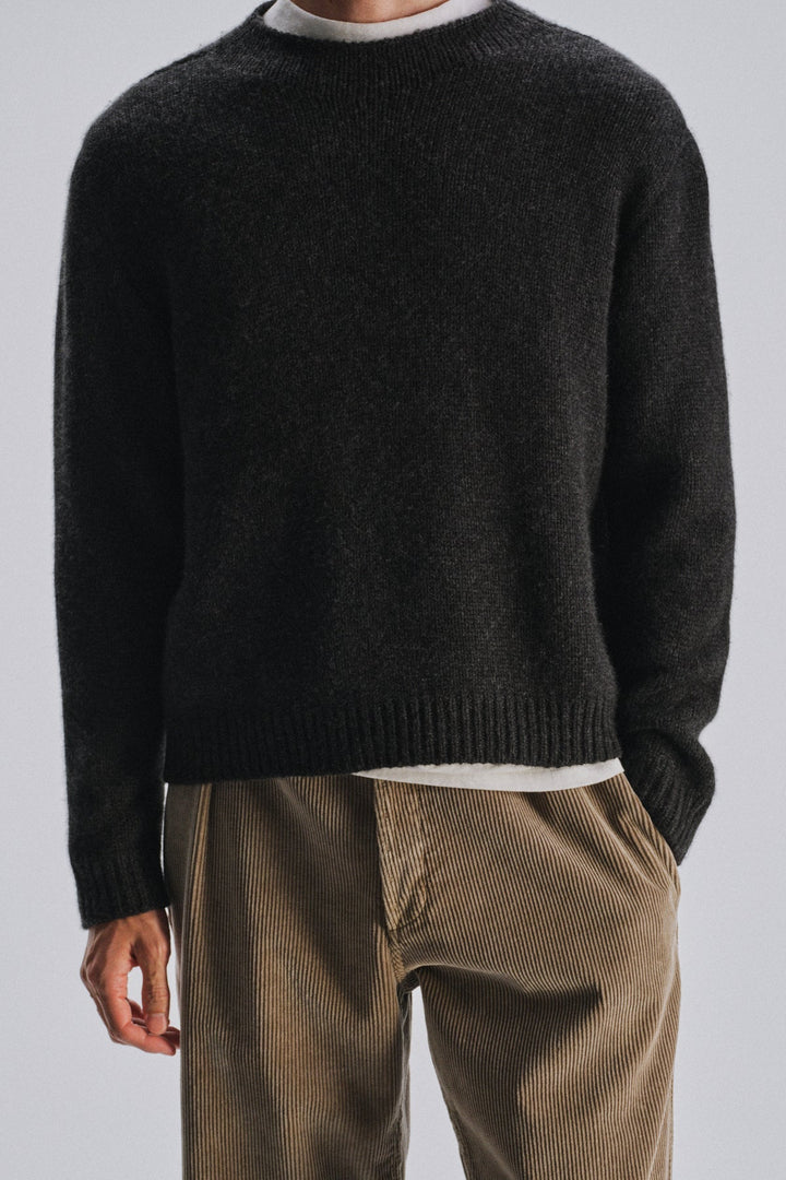 THE ROW - Pull Markhim col montant en cachemire Chiné anthracite - Lothaire