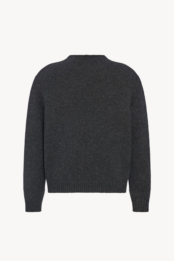 THE ROW - Pull Markhim col montant en cachemire Chiné anthracite - Lothaire