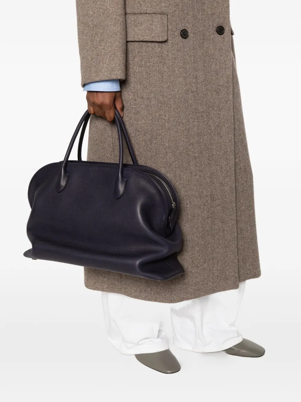 THE ROW - Sac Agnes 16 leather tote bag en bleu marine FICHE A FINALISER - Lothaire