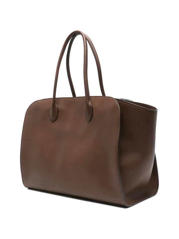 THE ROW - Sac Marlo en cuir lisse marron - Lothaire