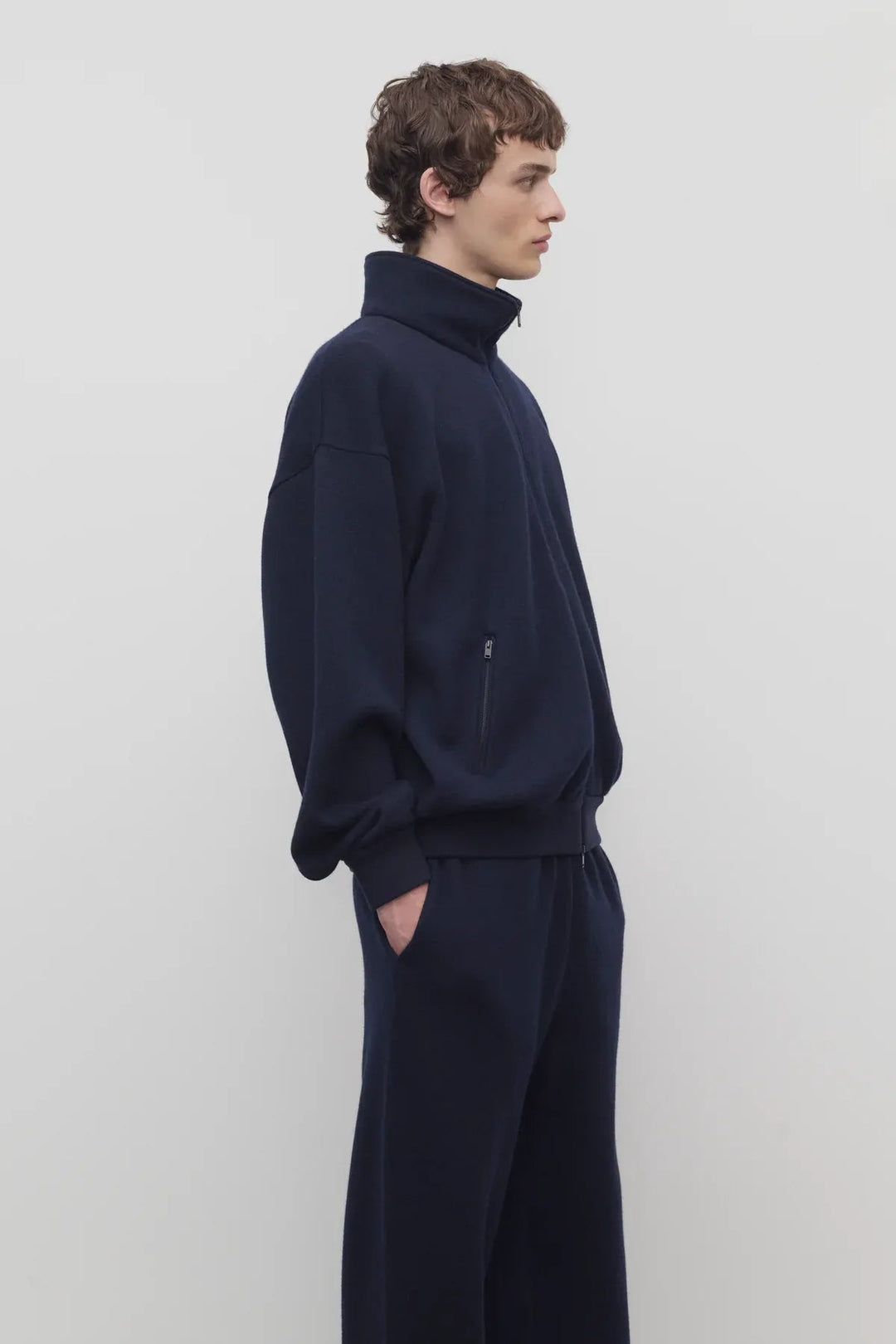 THE ROW - Veste Dazen en Cachemire et Coton bleu marine - Lothaire