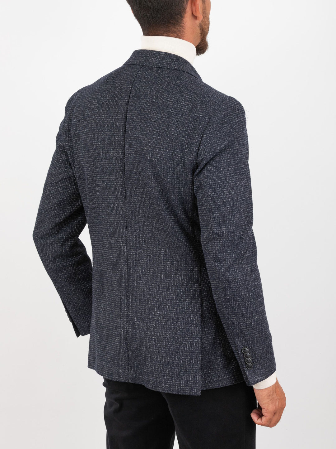 MANUEL RITZ - Veste slim en coton mélangé Bleu