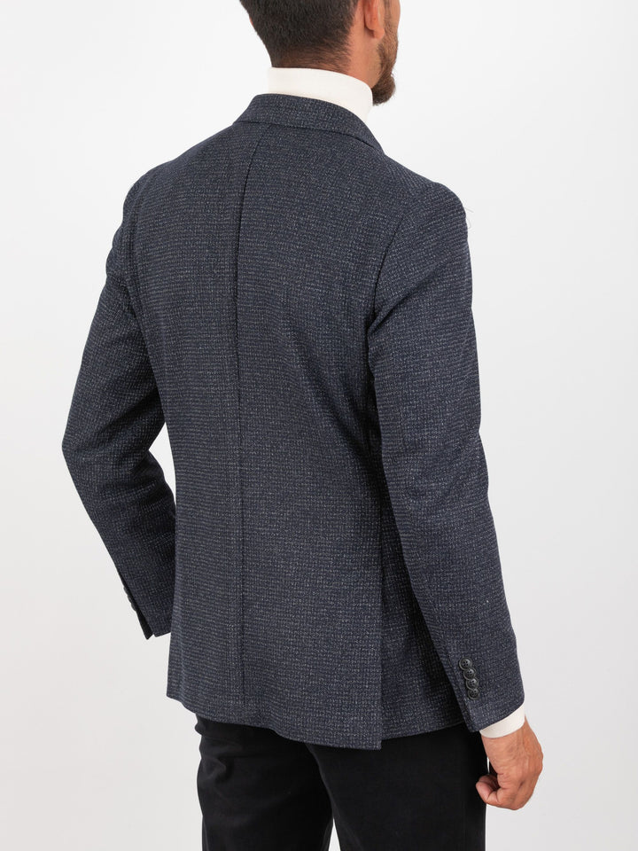 MANUEL RITZ - Veste slim en coton mélangé Bleu