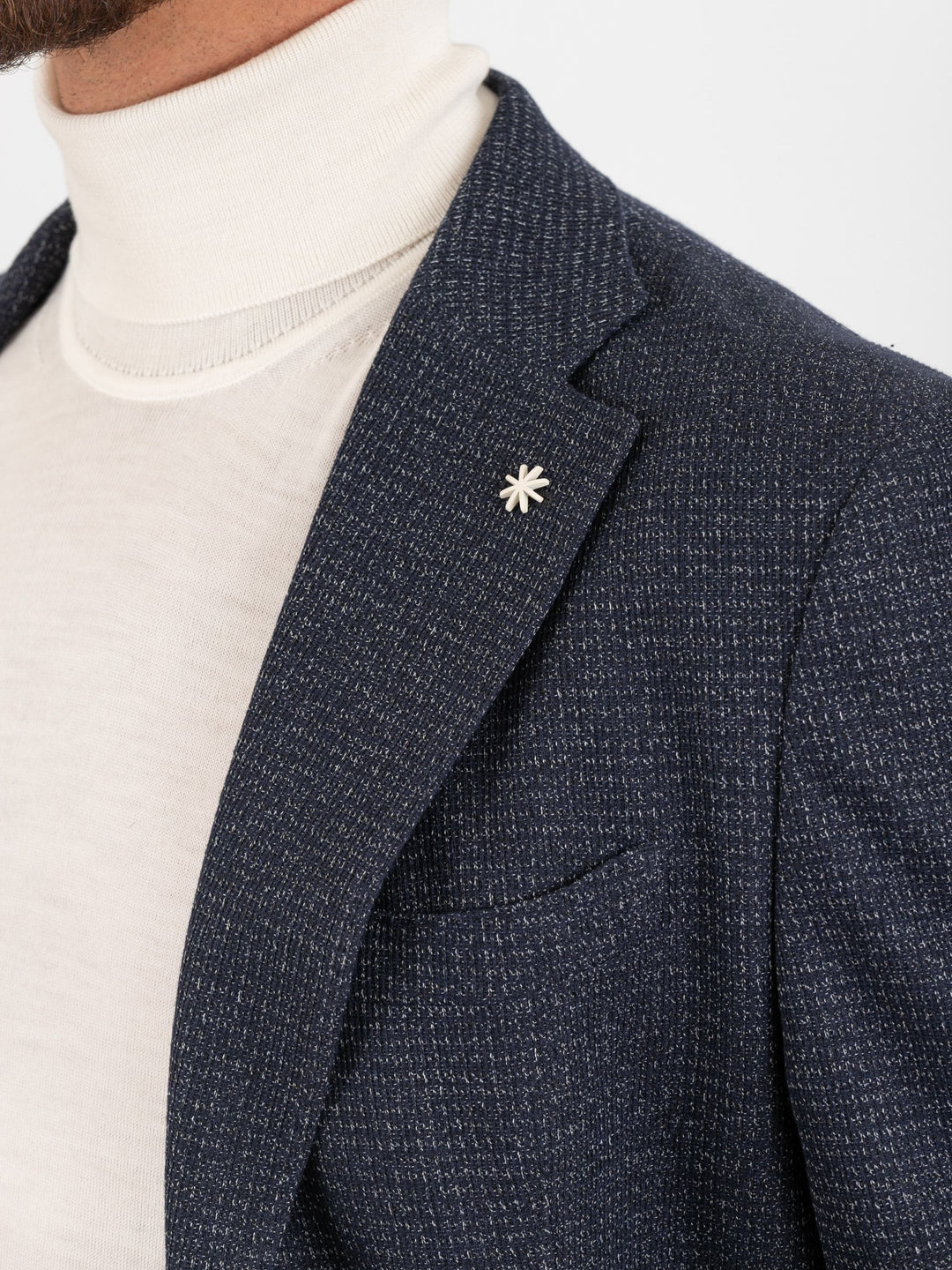 MANUEL RITZ - Veste slim en coton mélangé Bleu