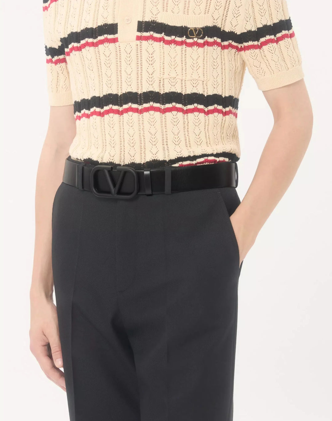 VALENTINO - Ceinture Vlogo Signature Marron - Lothaire