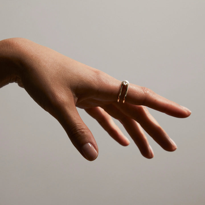 VESLER - Bague Switch en argent et bronze pont torsadé poli - Lothaire