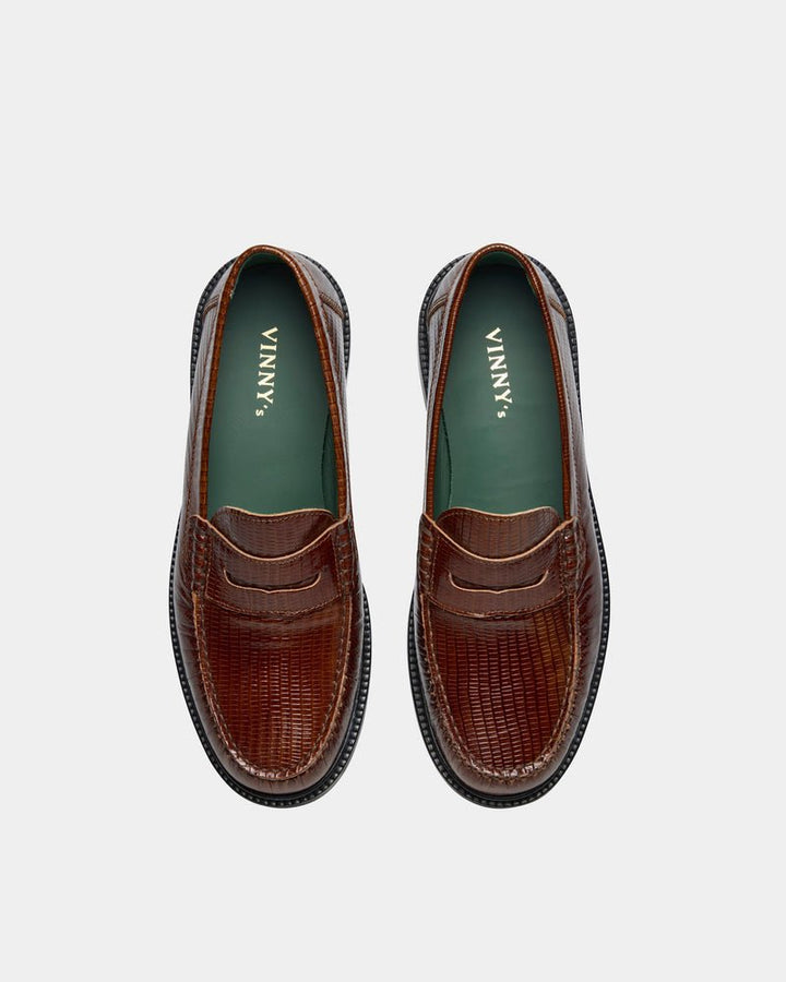 VINNY'S - Mocassins Yardee Brown Lizard - Lothaire