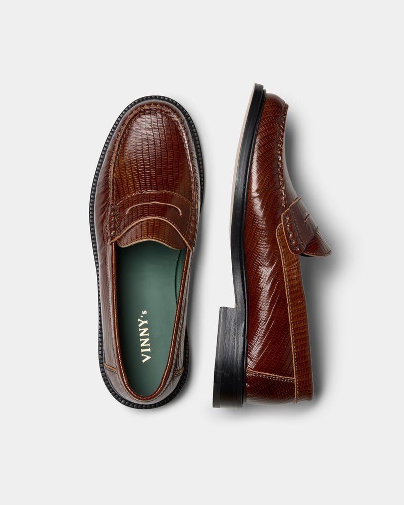 VINNY'S - Mocassins Yardee Brown Lizard - Lothaire