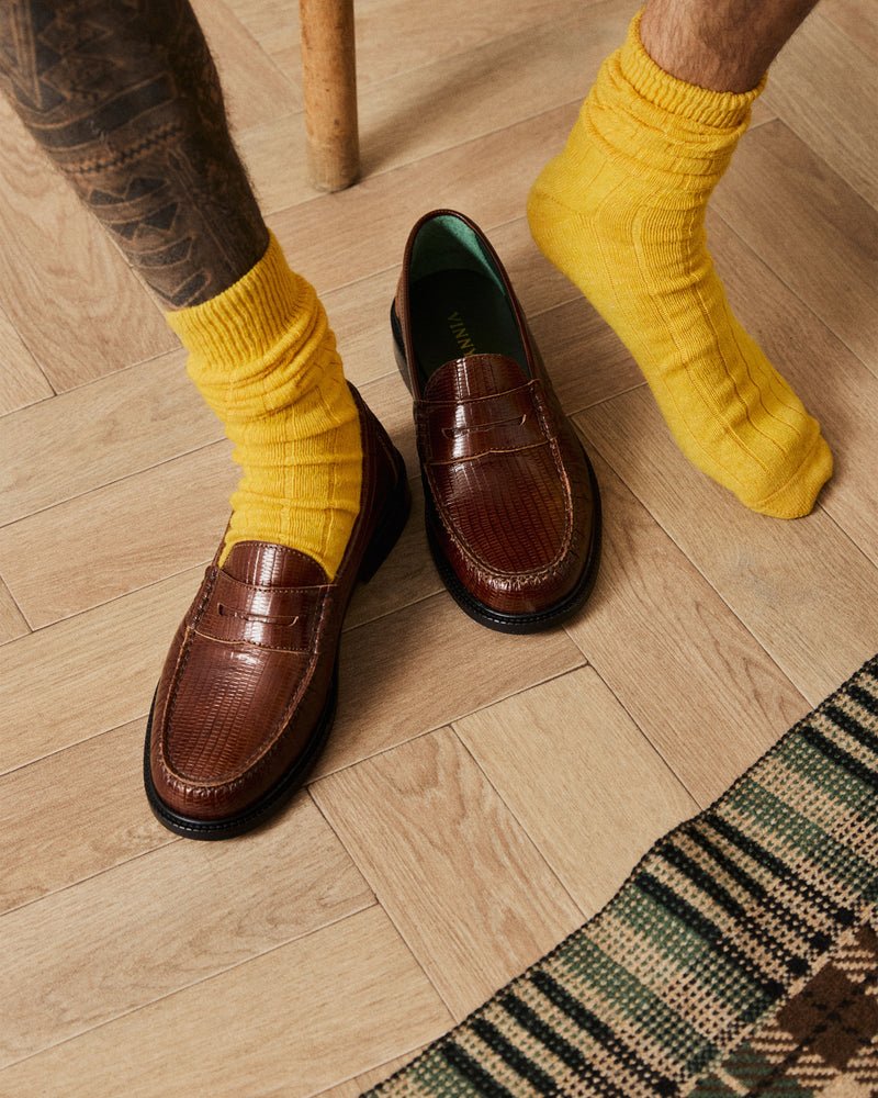 VINNY'S - Mocassins Yardee Brown Lizard - Lothaire