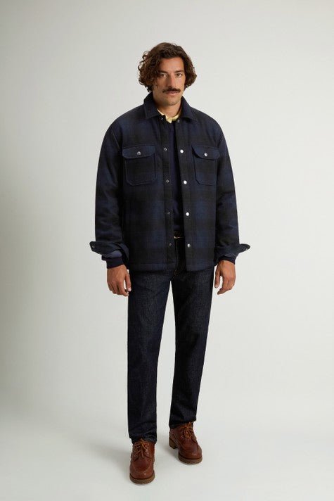 WOOLRICH - Surchemise Alaskan Check Matelassée en Laine Mélangée à Carreaux Bleu - Lothaire
