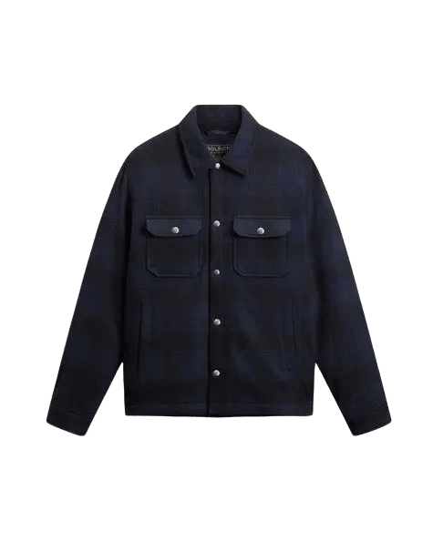 WOOLRICH - Surchemise Alaskan Check Matelassée en Laine Mélangée à Carreaux Bleu - Lothaire