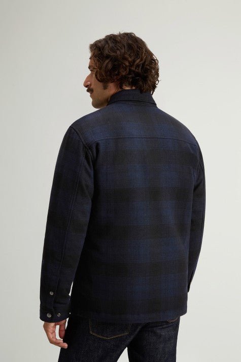 WOOLRICH - Surchemise Alaskan Check Matelassée en Laine Mélangée à Carreaux Bleu - Lothaire