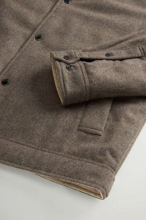 WOOLRICH - Surchemise Keating Matelassée en Laine Mélangée Marron - Lothaire