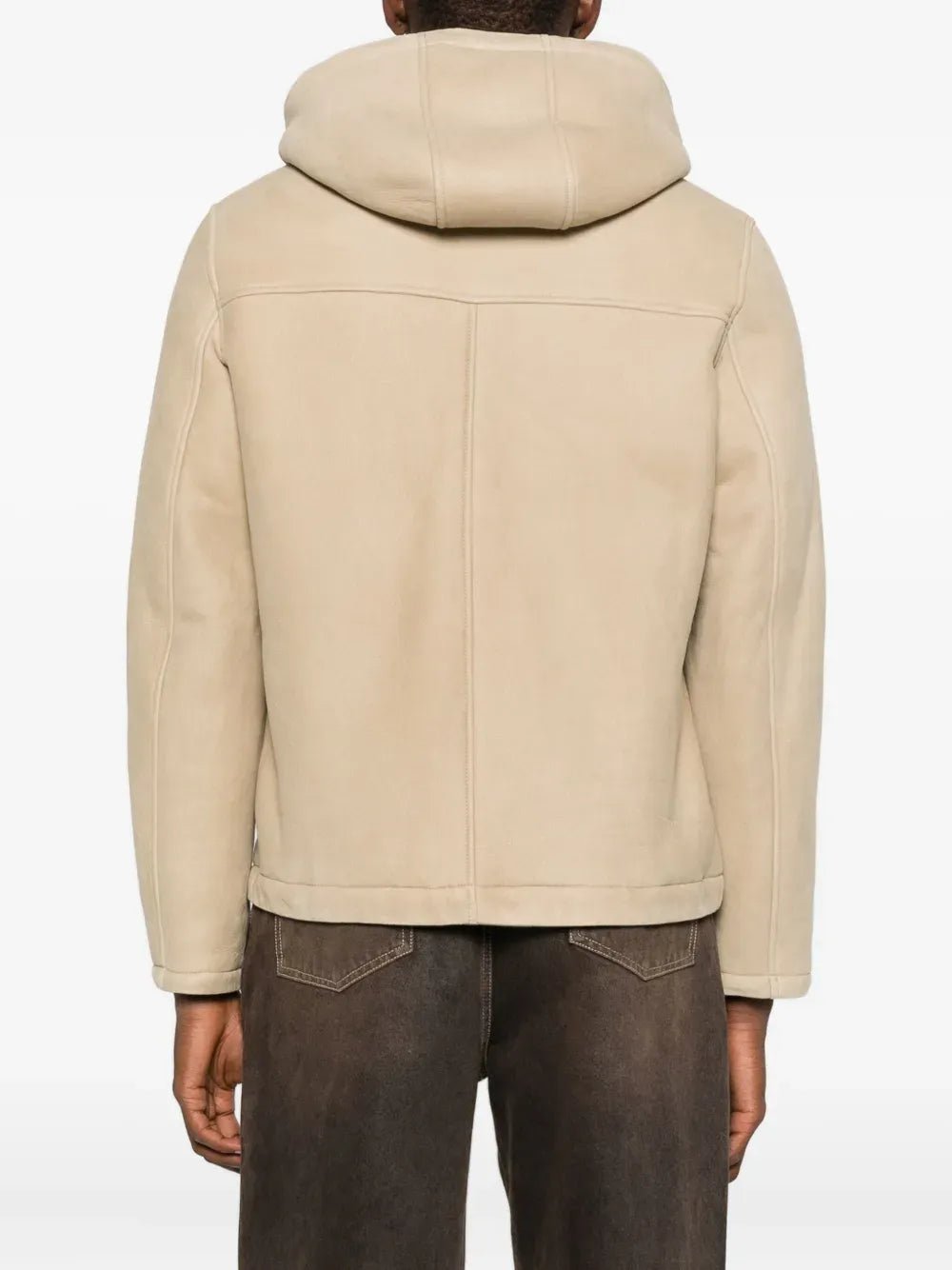 YVES SALOMON - Veste zippée en peau lainée beige rivage - Lothaire