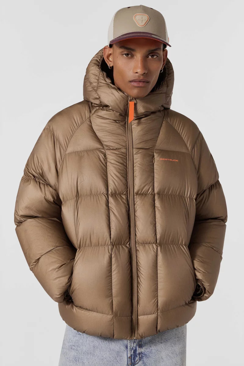 GERTRUDE - Doudoune Zaza en ripstop fin Marron taupe