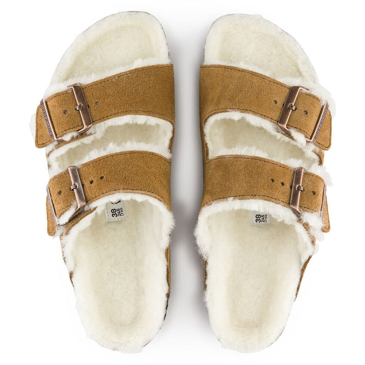 Birkenstock Sandales Arizona en fourrure d’agneau