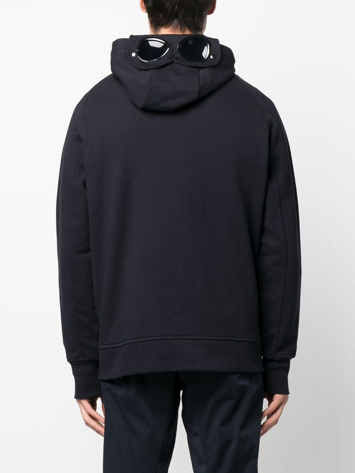C.P Company Diagonal Raised Fleece Goggle Hoodie Total Eclipse