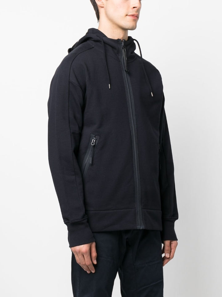 C.P Company Diagonal Raised Fleece Goggle Hoodie Total Eclipse