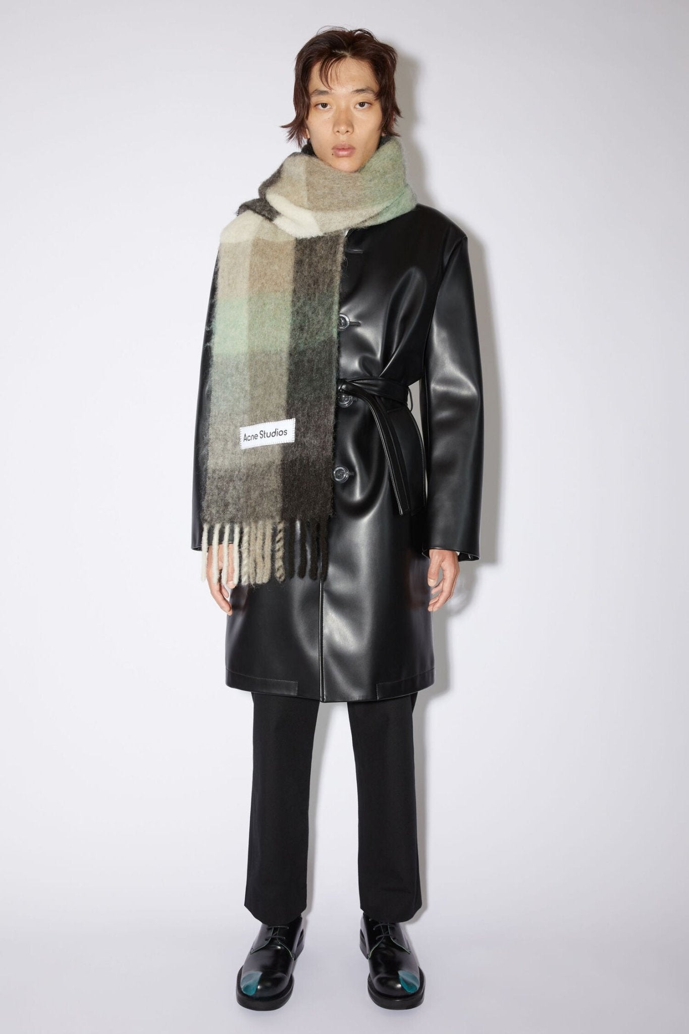 Acne Studios Echarpe à carreaux en mohair - Lothaire