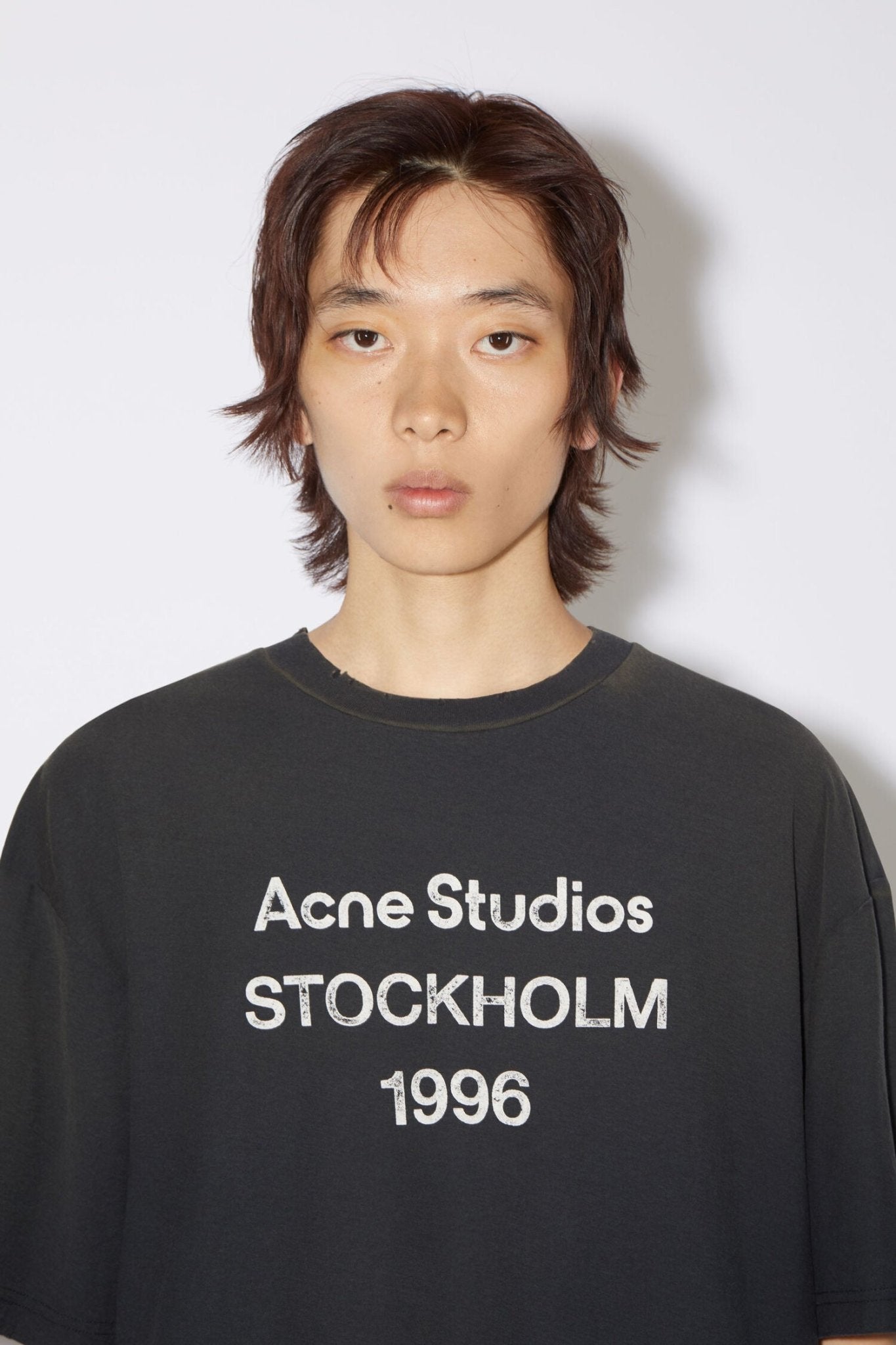 Acne Studios T-Shirt à logo-Black Délavé - Lothaire