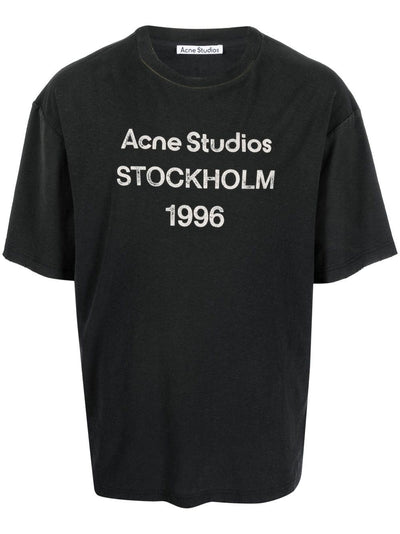 Acne Studios T-Shirt à logo-Black Délavé - Lothaire