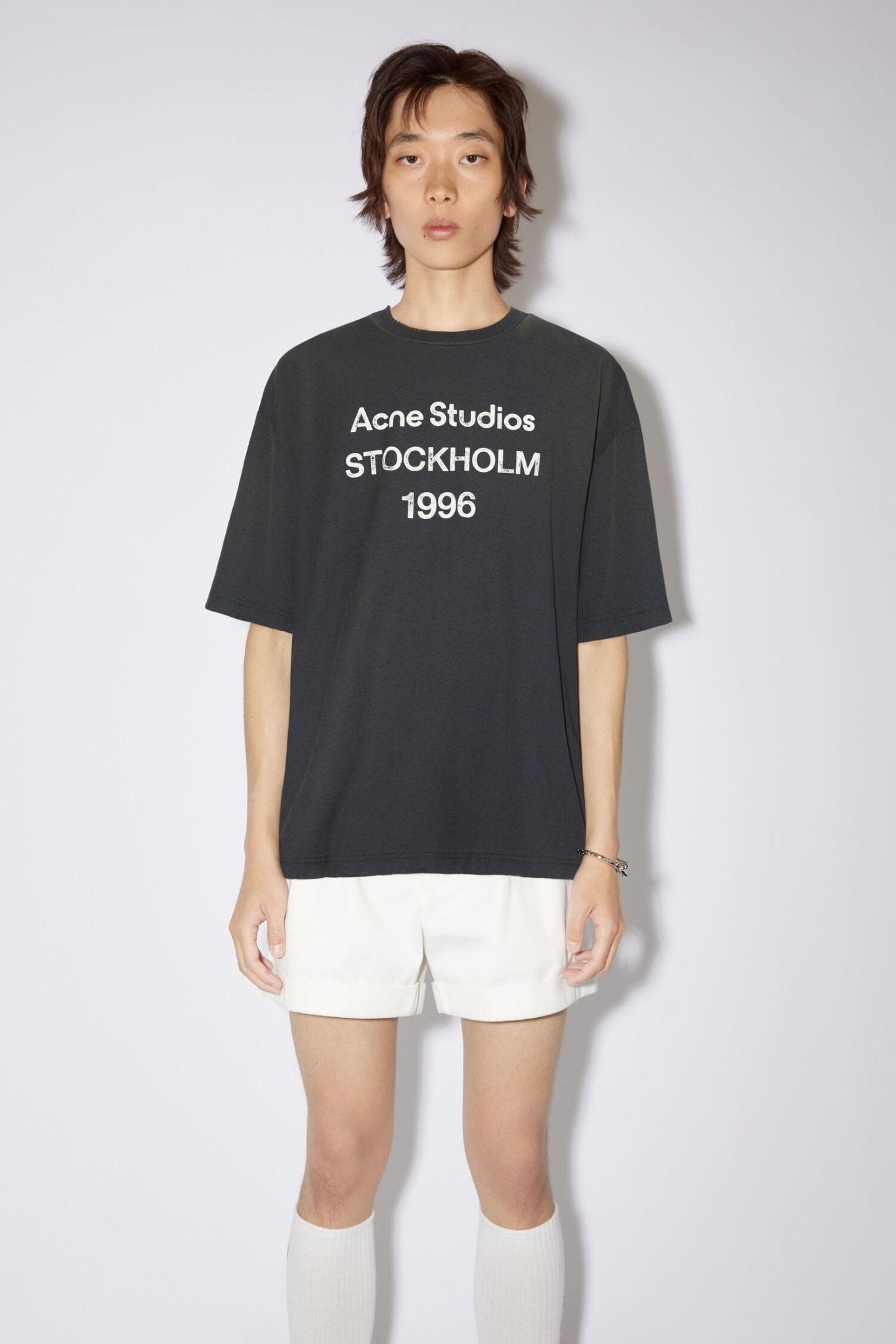 Acne Studios T-Shirt à logo-Black Délavé - Lothaire
