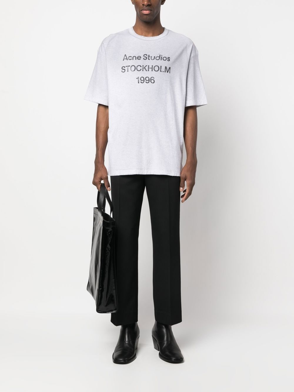 Acne Studios T-Shirt Gris logo - Lothaire