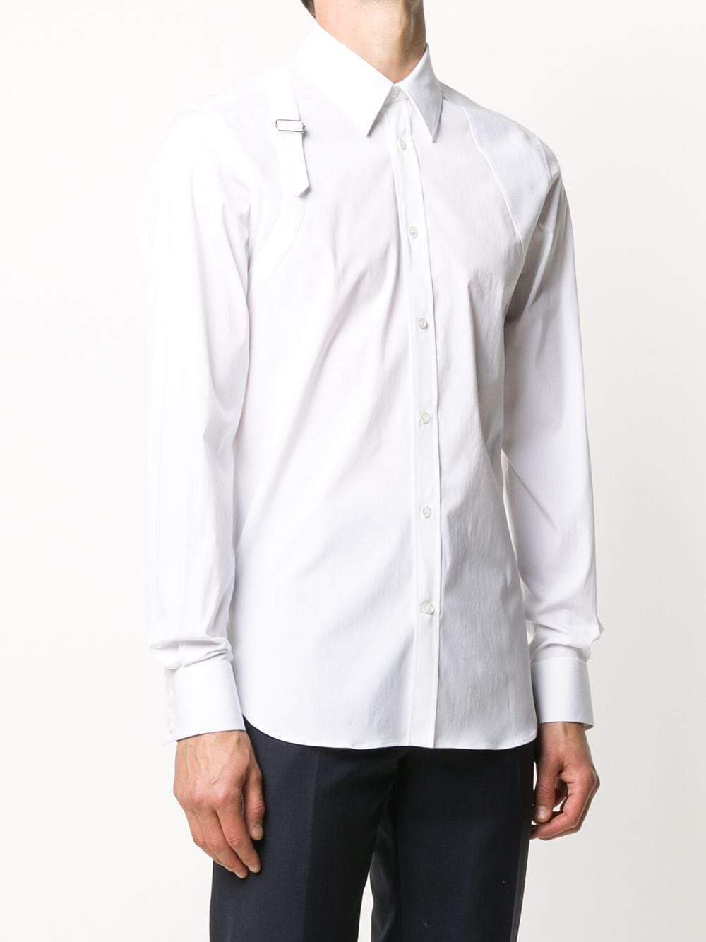 Alexander MacQueen Chemise à lanière Blanc - Lothaire boutiques