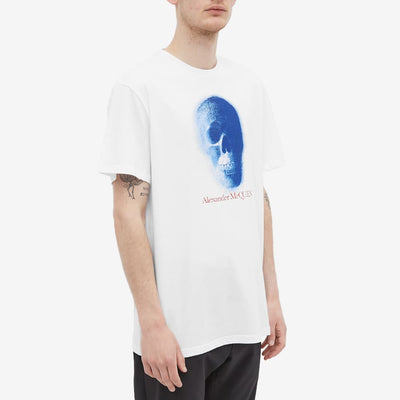 Alexander Mc Queen - T-shirt à logo imprimé tête de mort blanc - Lothaire boutiques