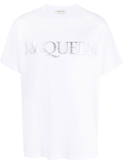Alexander Mc Queen - T-Shirt blanc logo argenté - Lothaire