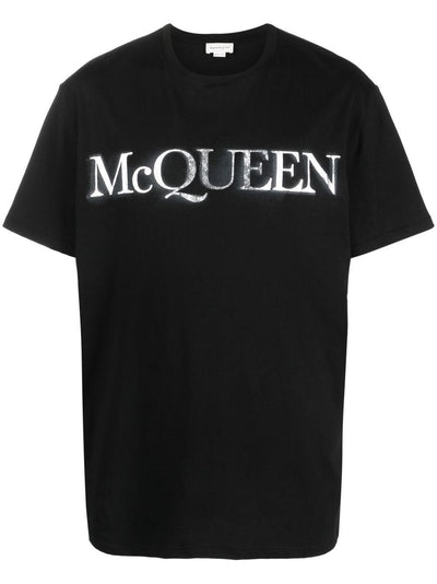 Alexander Mc Queen - T-Shirt noir logo argenté - Lothaire