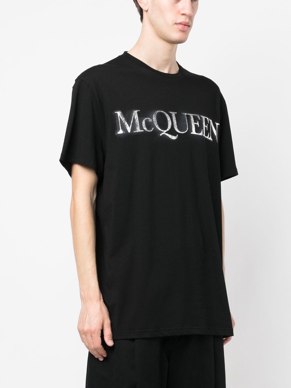 Alexander Mc Queen - T-Shirt noir logo argenté - Lothaire