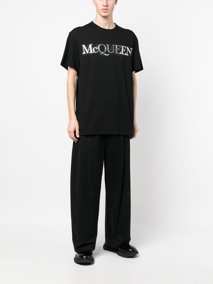 Alexander Mc Queen - T-Shirt noir logo argenté - Lothaire
